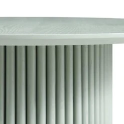 Maru Round Oak Pedestal Coffee Table, Sage Green -Daals Store BSD 138 SAGE detail2