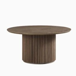 Maru Round Oak Pedestal Coffee Table, Silver Oak 13 Maru Round Oak Pedestal Coffee Table, Silver Oak -Daals Store BSD 138 SILK WB1