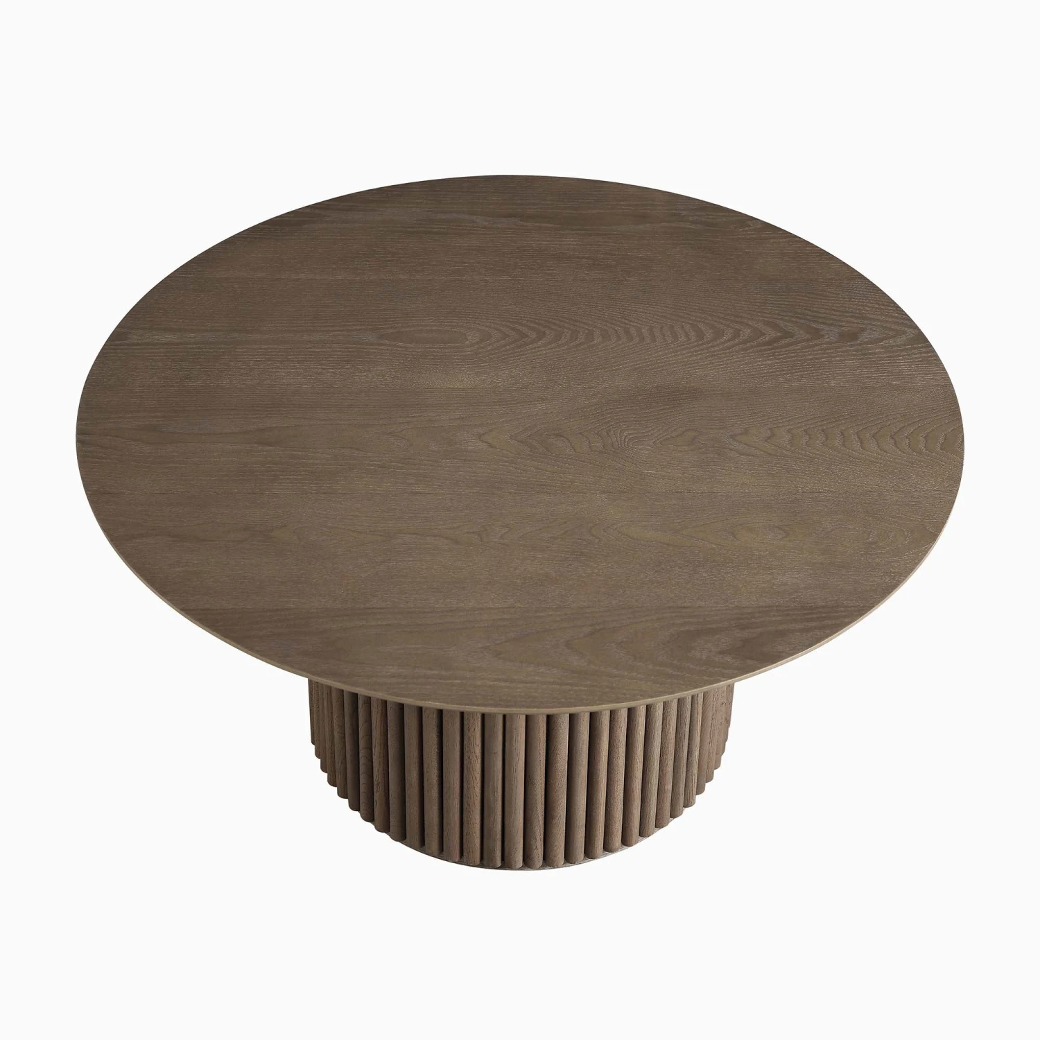 Maru Round Oak Pedestal Coffee Table, Silver Oak 5 Maru Round Oak Pedestal Coffee Table, Silver Oak - Image 5