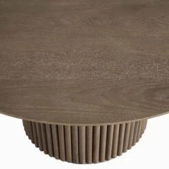 Maru Round Oak Pedestal Coffee Table, Silver Oak 16 Maru Round Oak Pedestal Coffee Table, Silver Oak -Daals Store BSD 138 SILK detail1