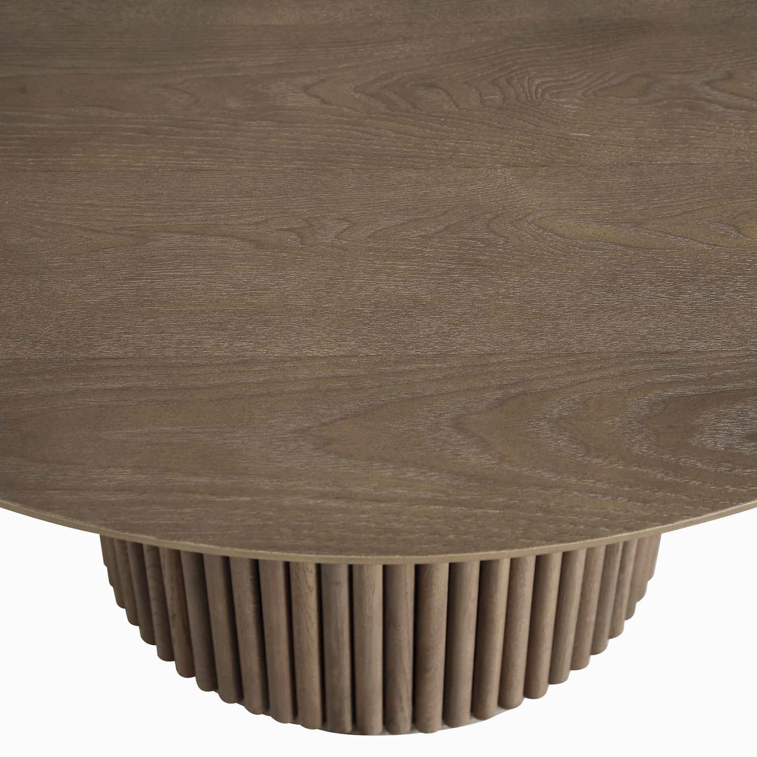 Maru Round Oak Pedestal Coffee Table, Silver Oak 7 Maru Round Oak Pedestal Coffee Table, Silver Oak - Image 7