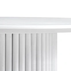Maru Round Oak Pedestal Coffee Table, Washed White -Daals Store BSD 138 WHITE detail1