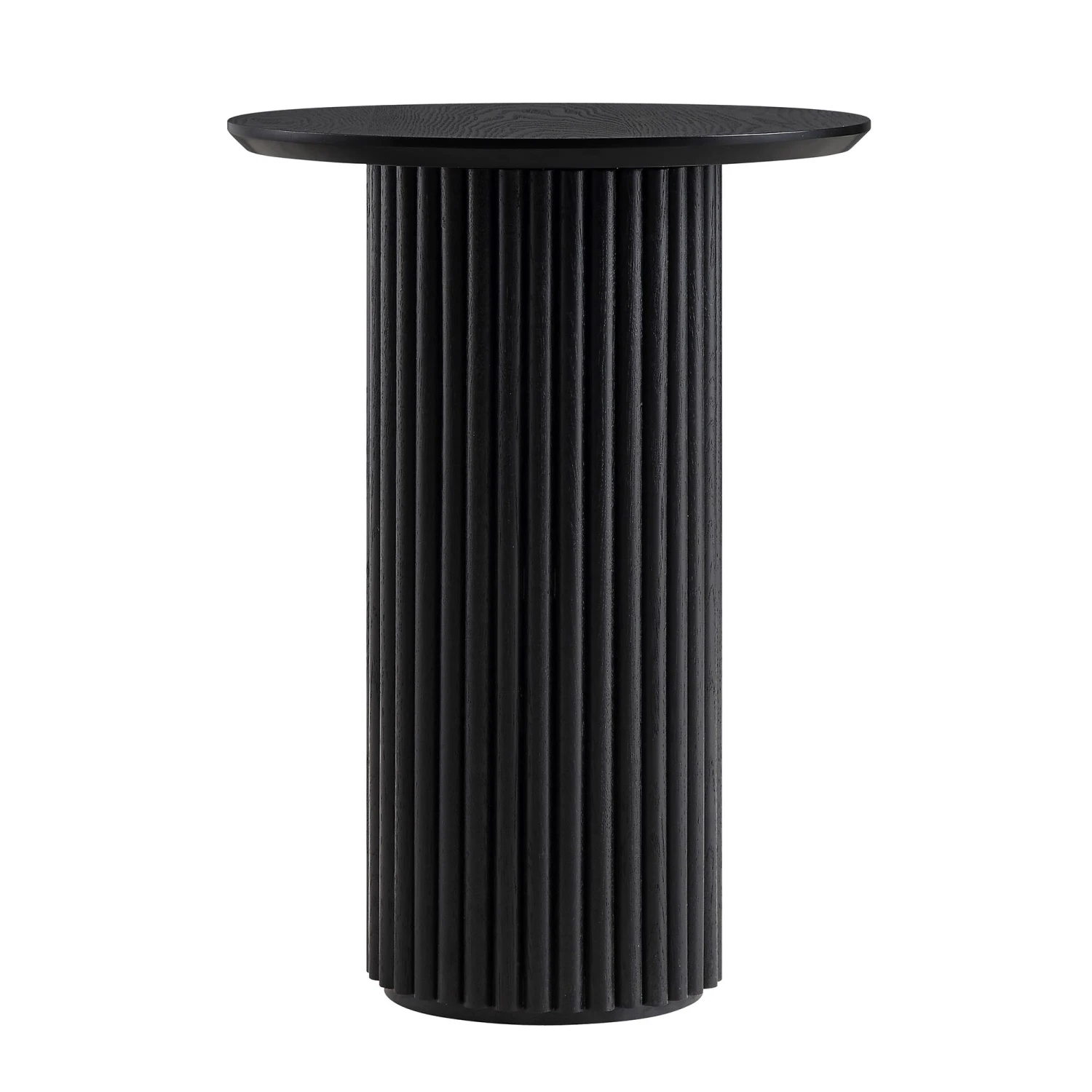 Maru Oak Round Side Table, Black 4 Maru Oak Round Side Table, Black - Image 4