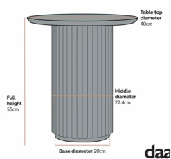 Maru Oak Round Side Table, Black 14 Maru Oak Round Side Table, Black -Daals Store BSD 139 CHART