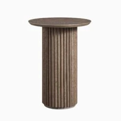 Maru Oak Round Side Table, Silver Oak 12 Maru Oak Round Side Table, Silver Oak -Daals Store BSD 139 SILK WB1