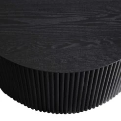 Maru Black Oak Round Storage Coffee Table - Fluted Base Minimalist Design 22 Maru Black Oak Round Storage Coffee Table - Fluted Base Minimalist Design -Daals Store BSD 140 BLACK detail1