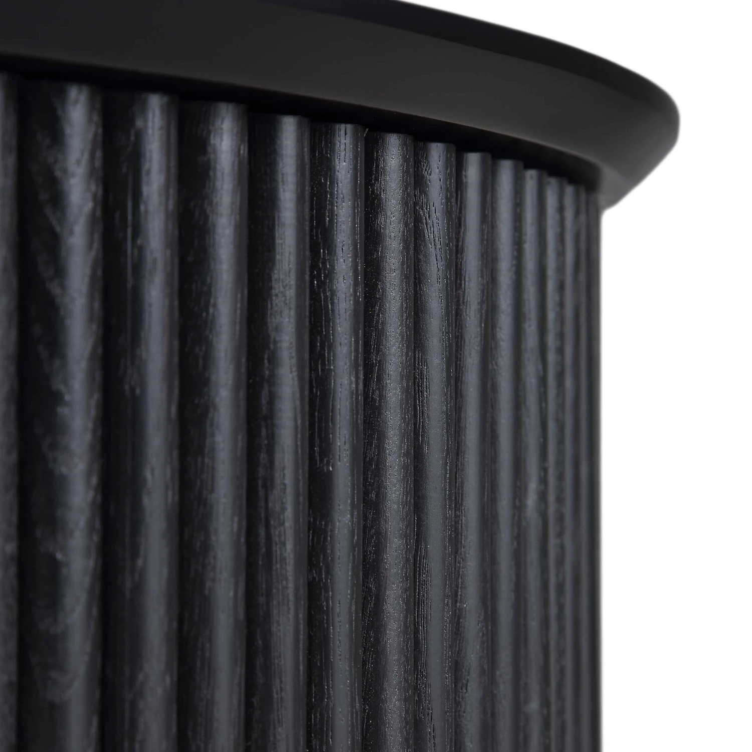 Maru Black Oak Round Storage Coffee Table - Fluted Base Minimalist Design 13 Maru Black Oak Round Storage Coffee Table - Fluted Base Minimalist Design - Image 13