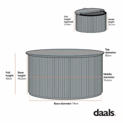 Maru Oak Round Coffee Table With Storage, Washed White 19 Maru Oak Round Coffee Table With Storage, Washed White -Daals Store BSD 140 CHART 1