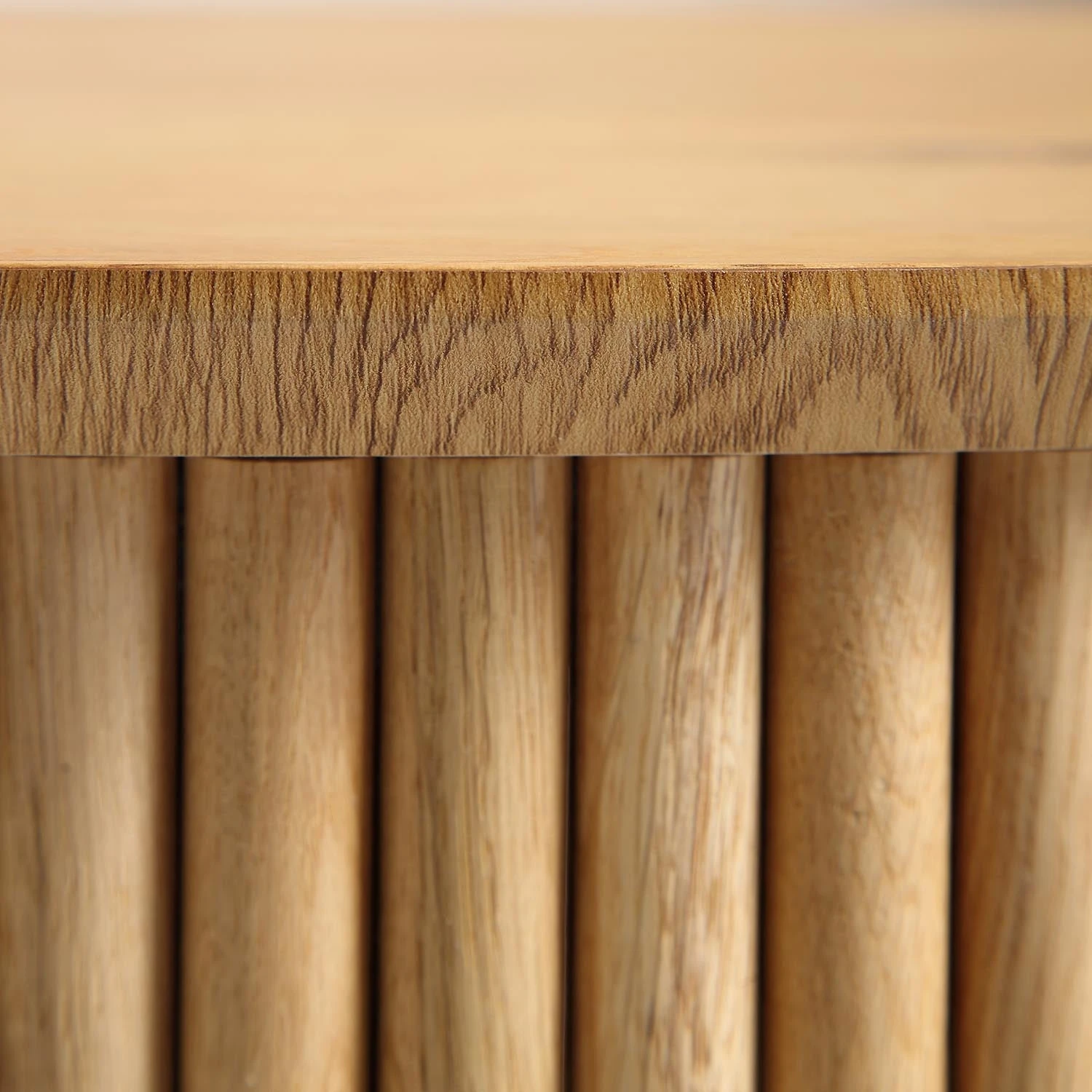 Maru Oak Round Coffee Table With Storage, Oak 12 Maru Oak Round Coffee Table With Storage, Oak - Image 12