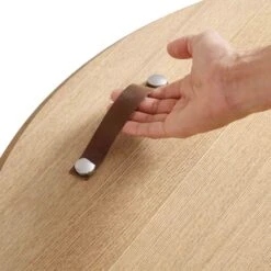 Maru Oak Round Coffee Table With Storage, Oak 26 Maru Oak Round Coffee Table With Storage, Oak -Daals Store BSD 140 OAK detail5