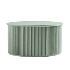 Maru Oak Round Coffee Table With Storage, Sage Green 16 Maru Oak Round Coffee Table With Storage, Sage Green -Daals Store BSD 140 SAGE WB1