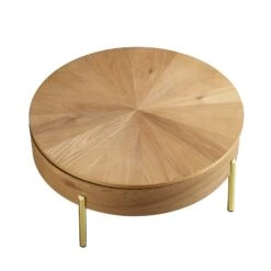 Bohdi Oak Round Rotating Coffee Table 12 Bohdi Oak Round Rotating Coffee Table -Daals Store BSD 141 OAK WB1 1