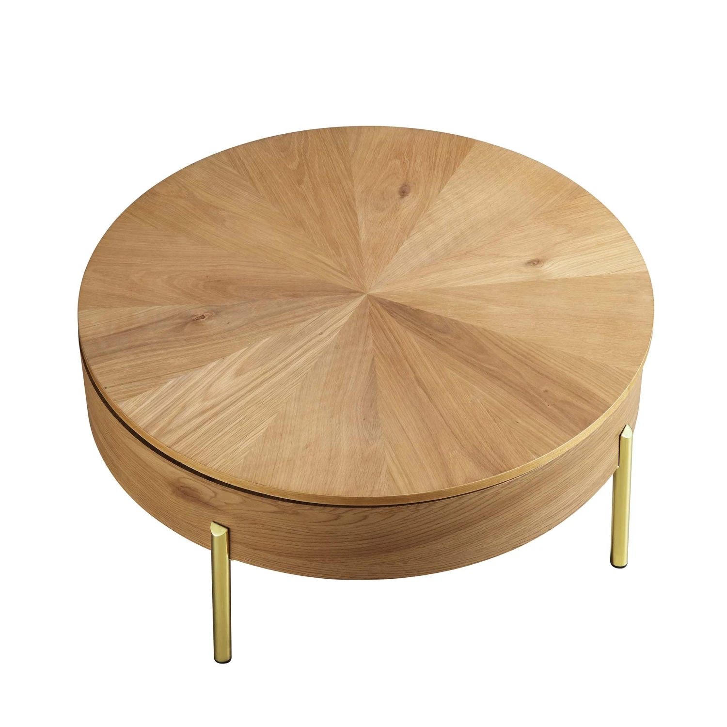 Bohdi Oak Round Rotating Coffee Table 5 Bohdi Oak Round Rotating Coffee Table - Image 5