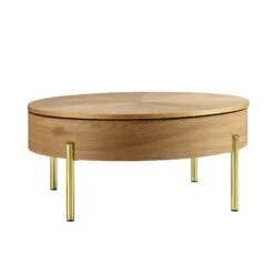 Bohdi Oak Round Rotating Coffee Table 14 Bohdi Oak Round Rotating Coffee Table -Daals Store BSD 141 OAK WB2 1