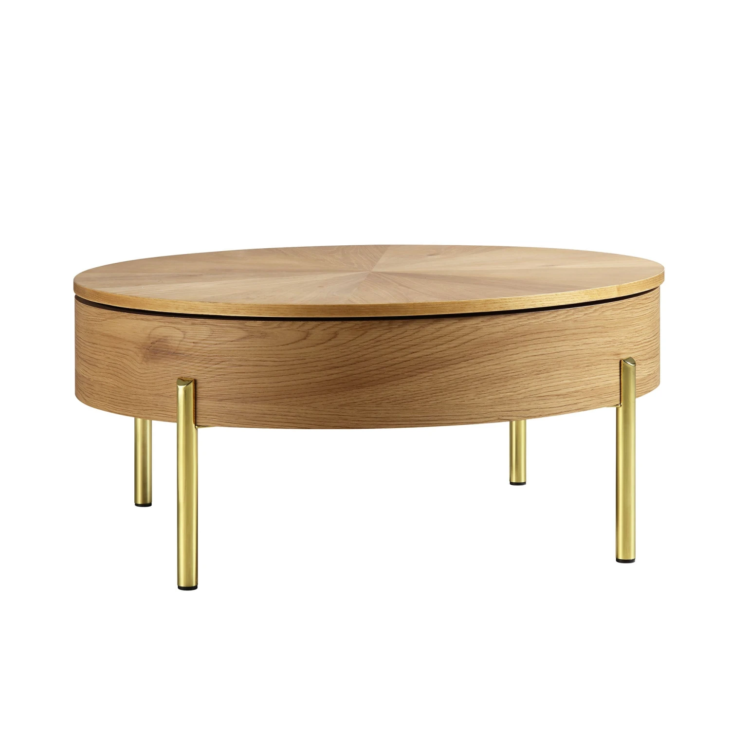 Bohdi Oak Round Rotating Coffee Table 7 Bohdi Oak Round Rotating Coffee Table - Image 7