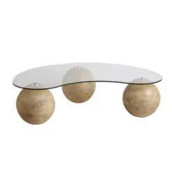 Sveti Curved Glass Coffee Table, Natural -Daals Store BSD 142 OAK WB1