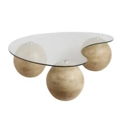Sveti Curved Glass Coffee Table, Natural -Daals Store BSD 142 OAK WB2
