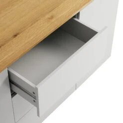 Agnes Curved Edge 2 Door 3 Drawer Wide Sideboard, Dove Grey With Oak Top 30 Agnes Curved Edge 2 Door 3 Drawer Wide Sideboard, Dove Grey With Oak Top -Daals Store BSD 143 DOVEGREY detail3