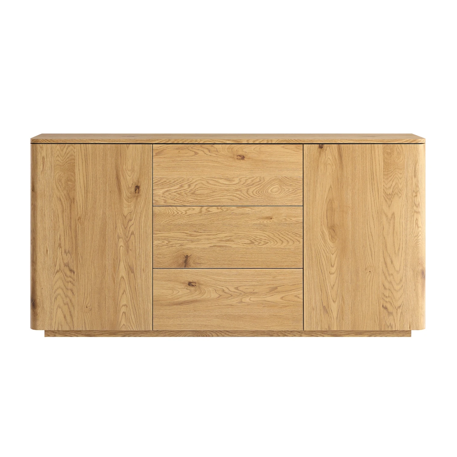 Agnes Curved Edge 2 Door 3 Drawer Wide Sideboard, Natural 4 Agnes Curved Edge 2 Door 3 Drawer Wide Sideboard, Natural - Image 4