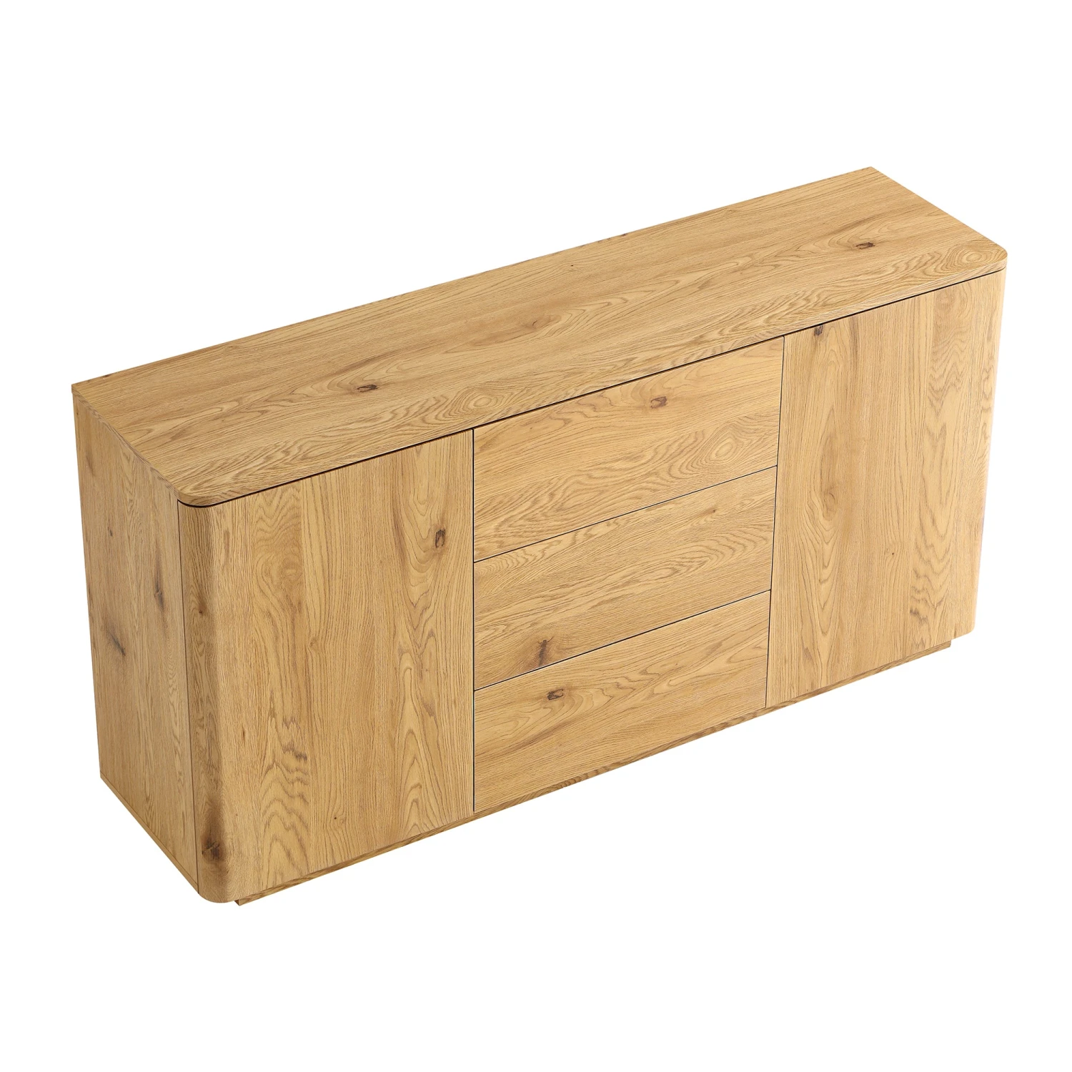 Agnes Curved Edge 2 Door 3 Drawer Wide Sideboard, Natural 8 Agnes Curved Edge 2 Door 3 Drawer Wide Sideboard, Natural - Image 8