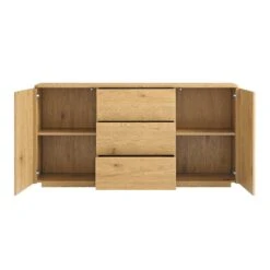 Agnes Curved Edge 2 Door 3 Drawer Wide Sideboard, Natural 23 Agnes Curved Edge 2 Door 3 Drawer Wide Sideboard, Natural -Daals Store BSD 143 OAK WB5