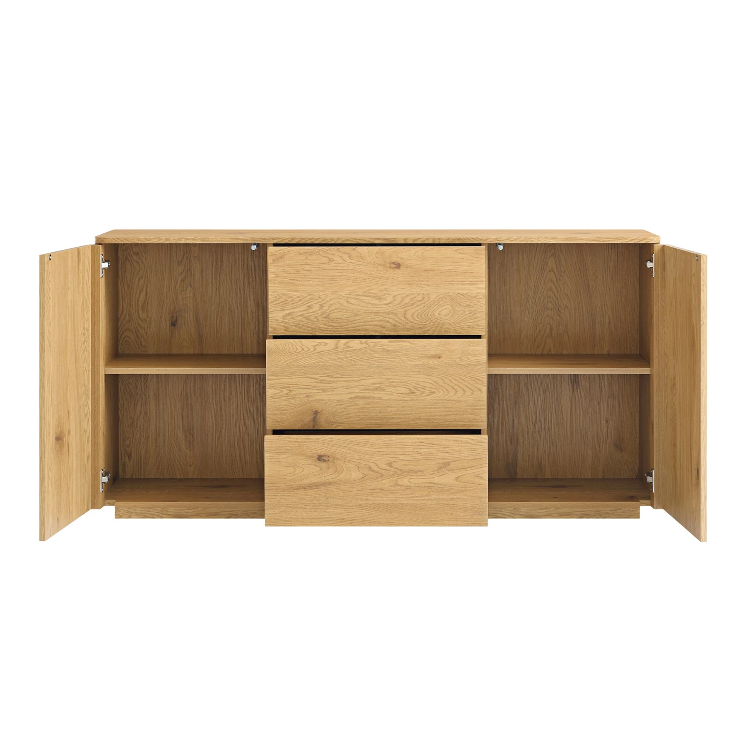 Agnes Curved Edge 2 Door 3 Drawer Wide Sideboard, Natural 9 Agnes Curved Edge 2 Door 3 Drawer Wide Sideboard, Natural - Image 9