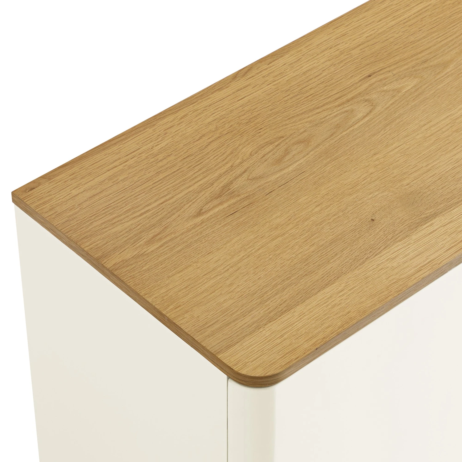 Agnes Curved Edge 2 Door 3 Drawer Wide Sideboard, Off White With Oak Top 13 Agnes Curved Edge 2 Door 3 Drawer Wide Sideboard, Off White With Oak Top - Image 13