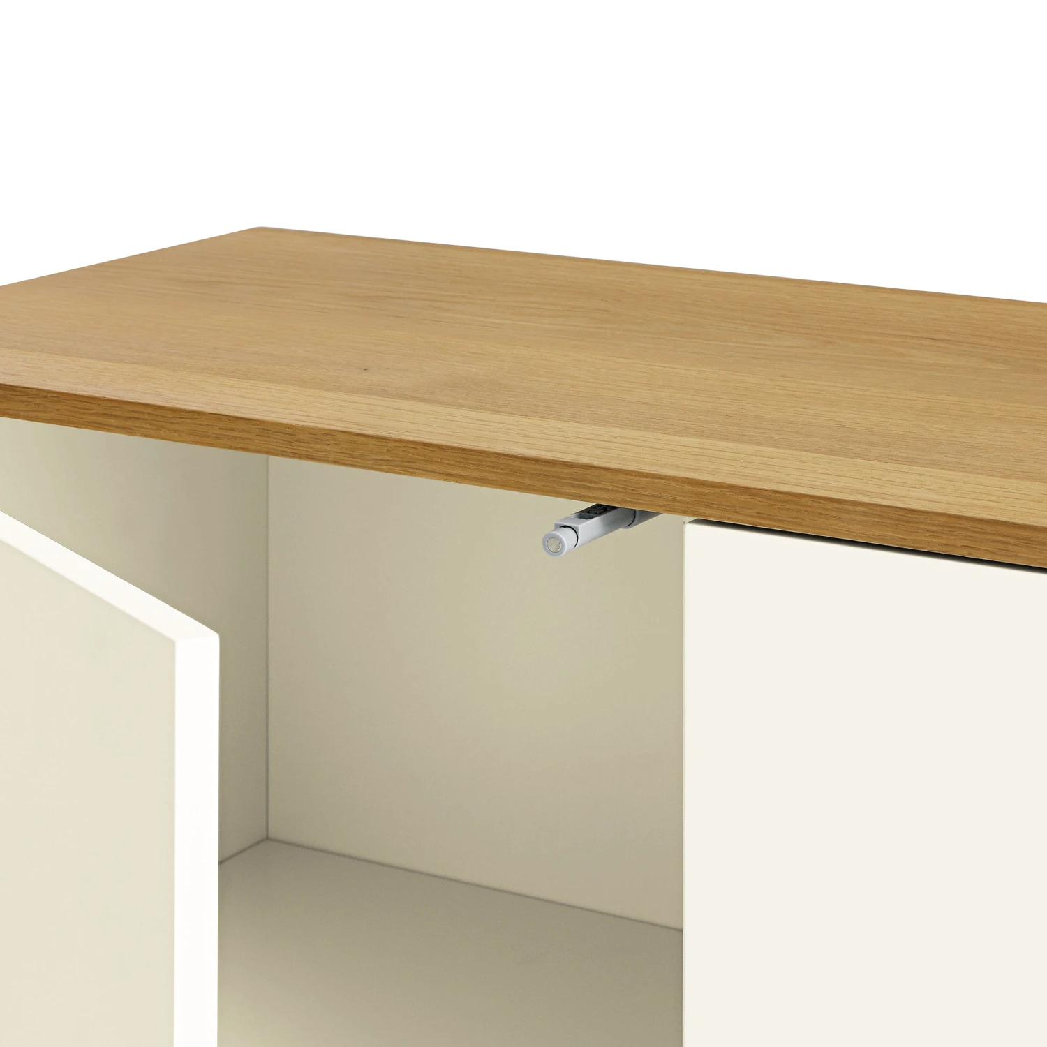 Agnes Curved Edge 2 Door 3 Drawer Wide Sideboard, Off White With Oak Top 14 Agnes Curved Edge 2 Door 3 Drawer Wide Sideboard, Off White With Oak Top - Image 14