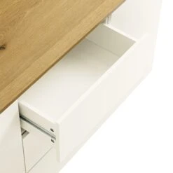 Agnes Curved Edge 2 Door 3 Drawer Wide Sideboard, Off White With Oak Top 30 Agnes Curved Edge 2 Door 3 Drawer Wide Sideboard, Off White With Oak Top -Daals Store BSD 143 WHITE detail3