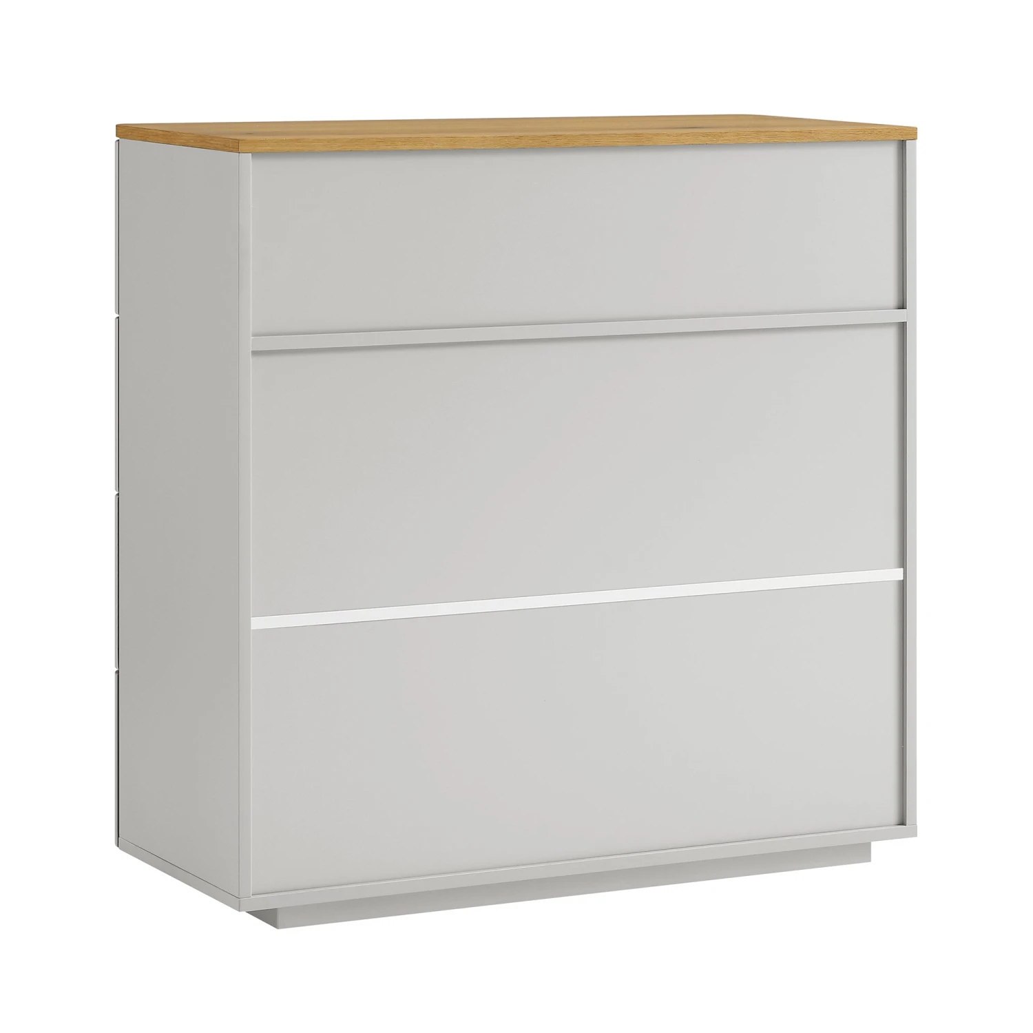 Agnes Curved Edge 2 Over 3 Chest Of Drawers, Dove Grey With Oak Top 11 Agnes Curved Edge 2 Over 3 Chest Of Drawers, Dove Grey With Oak Top - Image 11