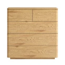 Agnes Curved Edge 2 Over 3 Chest Of Drawers, Natural -Daals Store BSD 144 OAK WB1