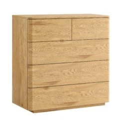 Agnes Curved Edge 2 Over 3 Chest Of Drawers, Natural -Daals Store BSD 144 OAK WB2