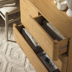 Agnes Curved Edge 2 Over 3 Chest Of Drawers, Natural -Daals Store BSD 144 OAK scene2