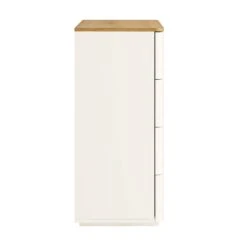 Agnes Curved Edge 2 Over 3 Chest Of Drawers, Off White With Oak Top 19 Agnes Curved Edge 2 Over 3 Chest Of Drawers, Off White With Oak Top -Daals Store BSD 144 WHITE WB5