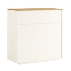Agnes Curved Edge 2 Over 3 Chest Of Drawers, Off White With Oak Top 20 Agnes Curved Edge 2 Over 3 Chest Of Drawers, Off White With Oak Top -Daals Store BSD 144 WHITE WB6