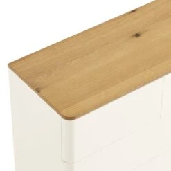 Agnes Curved Edge 2 Over 3 Chest Of Drawers, Off White With Oak Top 21 Agnes Curved Edge 2 Over 3 Chest Of Drawers, Off White With Oak Top -Daals Store BSD 144 WHITE detail1