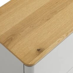 Agnes Curved Edge Chest Of 6 Drawers, Dove Grey With Oak Top 22 Agnes Curved Edge Chest Of 6 Drawers, Dove Grey With Oak Top -Daals Store BSD 145 DOVEGREY detail1