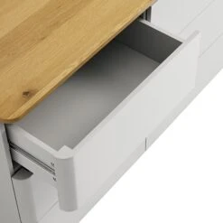 Agnes Curved Edge Chest Of 6 Drawers, Dove Grey With Oak Top 23 Agnes Curved Edge Chest Of 6 Drawers, Dove Grey With Oak Top -Daals Store BSD 145 DOVEGREY detail2
