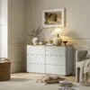 Agnes Curved Edge Chest Of 6 Drawers, Dove Grey With Oak Top -Daals Store BSD 145 DOVEGREY main 1