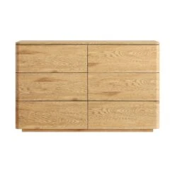 Agnes Curved Edge Chest Of 6 Drawers, Natural -Daals Store BSD 145 OAK WB1