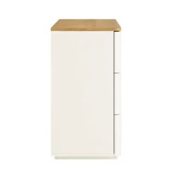 Agnes Curved Edge Chest Of 6 Drawers, Off White With Oak Top 22 Agnes Curved Edge Chest Of 6 Drawers, Off White With Oak Top -Daals Store BSD 145 WHITE WB5