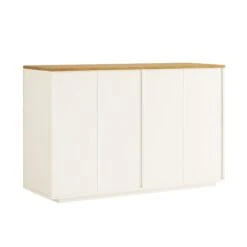 Agnes Curved Edge Chest Of 6 Drawers, Off White With Oak Top 23 Agnes Curved Edge Chest Of 6 Drawers, Off White With Oak Top -Daals Store BSD 145 WHITE WB6