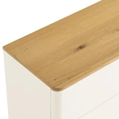 Agnes Curved Edge Chest Of 6 Drawers, Off White With Oak Top 24 Agnes Curved Edge Chest Of 6 Drawers, Off White With Oak Top -Daals Store BSD 145 WHITE detail1
