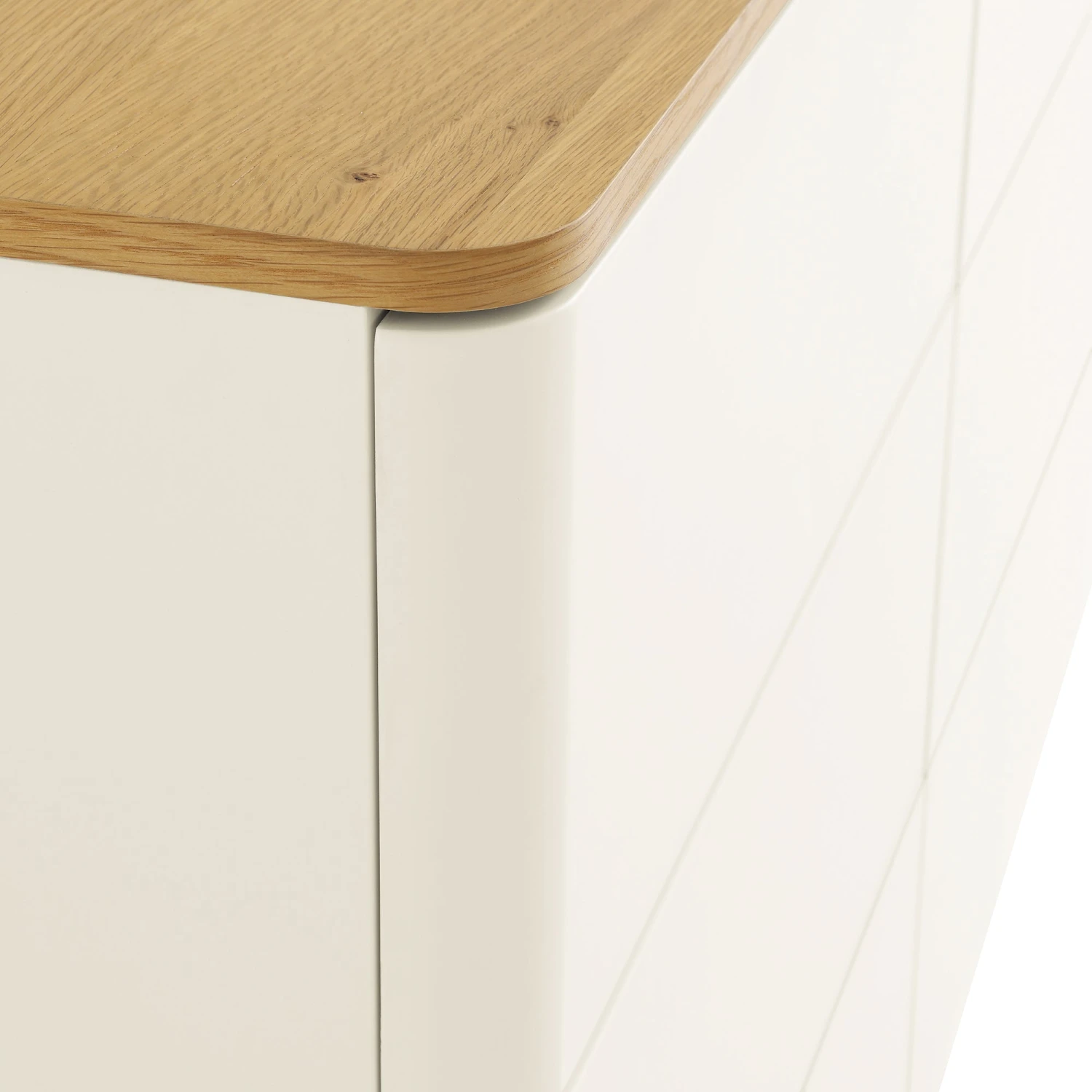 Agnes Curved Edge Chest Of 6 Drawers, Off White With Oak Top 13 Agnes Curved Edge Chest Of 6 Drawers, Off White With Oak Top - Image 13
