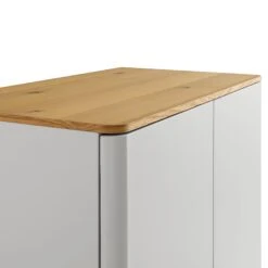 Agnes Curved Edge Double Wardrobe, Dove Grey With Oak Top -Daals Store BSD 146 DOVEGREY detail1