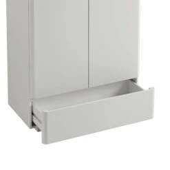 Agnes Curved Edge Double Wardrobe, Dove Grey With Oak Top -Daals Store BSD 146 DOVEGREY detail4