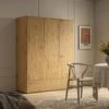 Agnes Curved Edge Triple Wardrobe, Natural 33 Agnes Curved Edge Triple Wardrobe, Natural -Daals Store BSD 147 OAK main