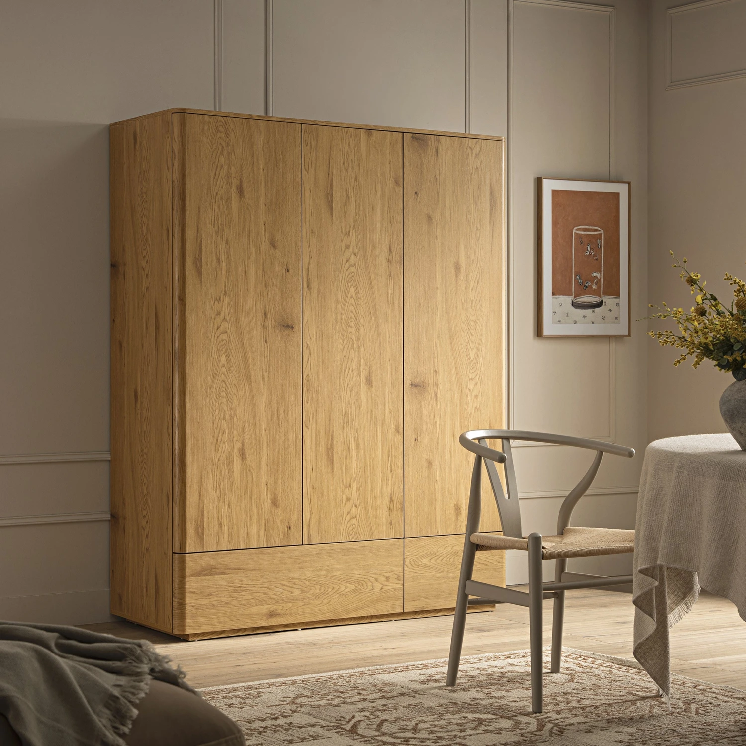 Agnes Curved Edge Triple Wardrobe, Natural 1 Agnes Curved Edge Triple Wardrobe, Natural