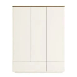 Agnes Curved Edge Triple Wardrobe, Off White With Oak Top 16 Agnes Curved Edge Triple Wardrobe, Off White With Oak Top -Daals Store BSD 147 WHITE WB1