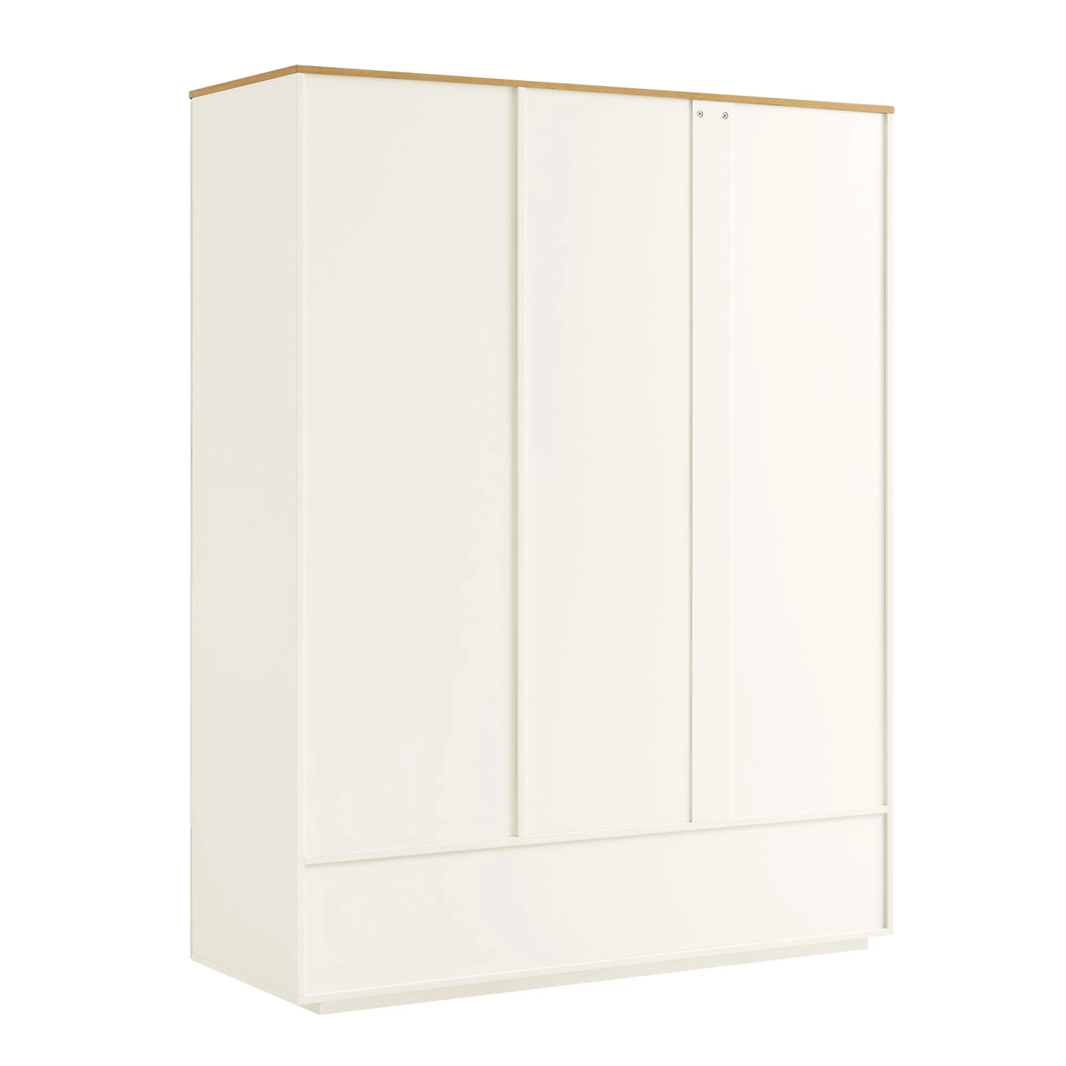 Agnes Curved Edge Triple Wardrobe, Off White With Oak Top 10 Agnes Curved Edge Triple Wardrobe, Off White With Oak Top - Image 10